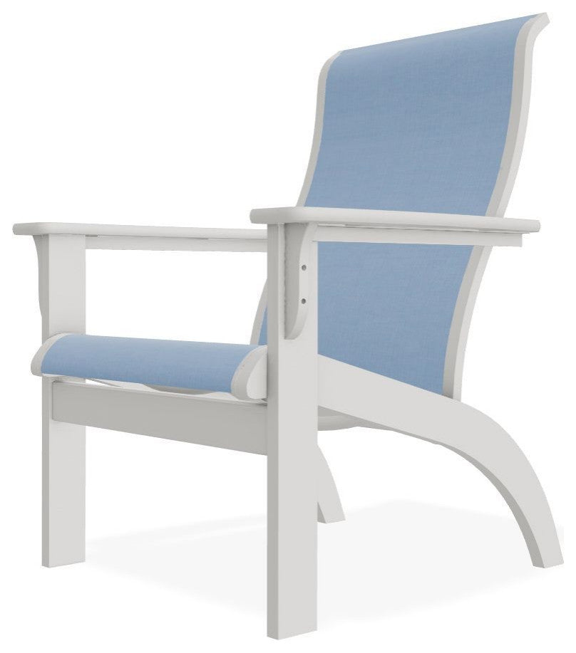 Adirondack Sling Outdoor Adirondack Armchair, Sky/Snow