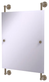 Dottingham Frameless Rail Mounted Mirror, Antique Pewter