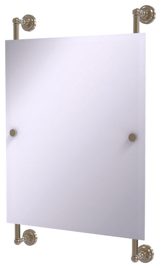 Dottingham Frameless Rail Mounted Mirror, Antique Pewter
