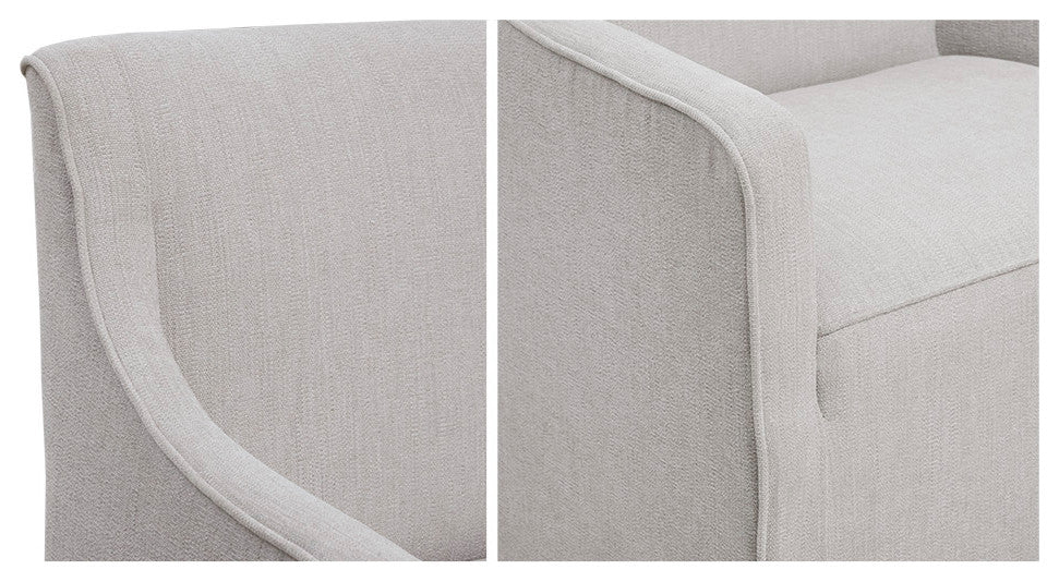 Madison Park Charlotte Skirted Dining Arm Chair with Casters, Gray