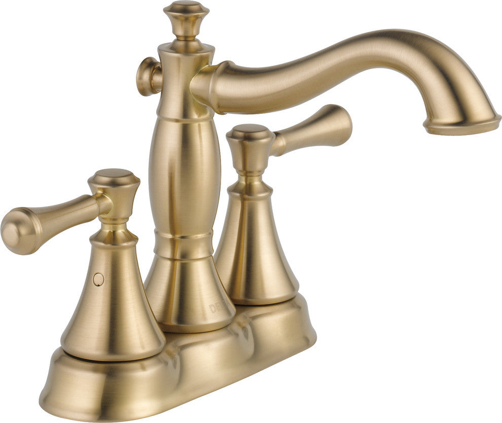 Delta Cassidy 2-Handle Bathroom Faucet - Metal Pop-Up, Champagne Bronze