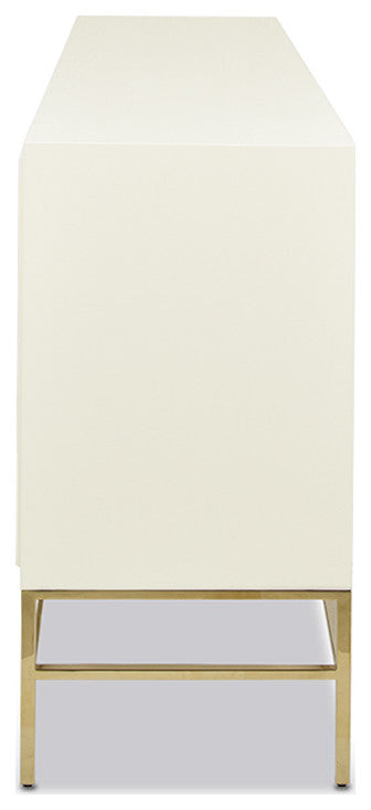 Gemini 79" Sideboard Storage Buffet, White Lacquer