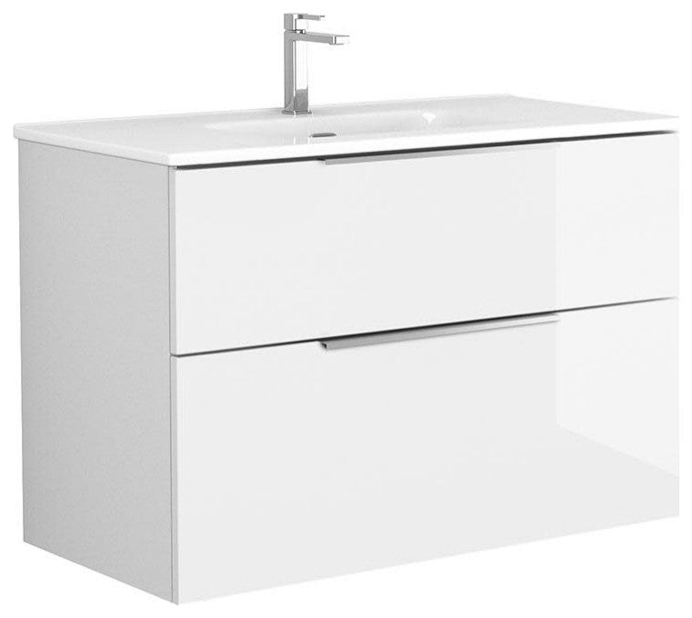 WS Bath Collections Dalia C90 Dalia 36" Wall Mounted Single Basin - Glossy