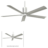 Minka Aire Clean LED 60" Ceiling Fan With Remote Control, Polished Nickel
