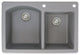 Aversa 33" silQ Granite Drop-in Double Bowl Kitchen Sink with 2 Holes in Grey