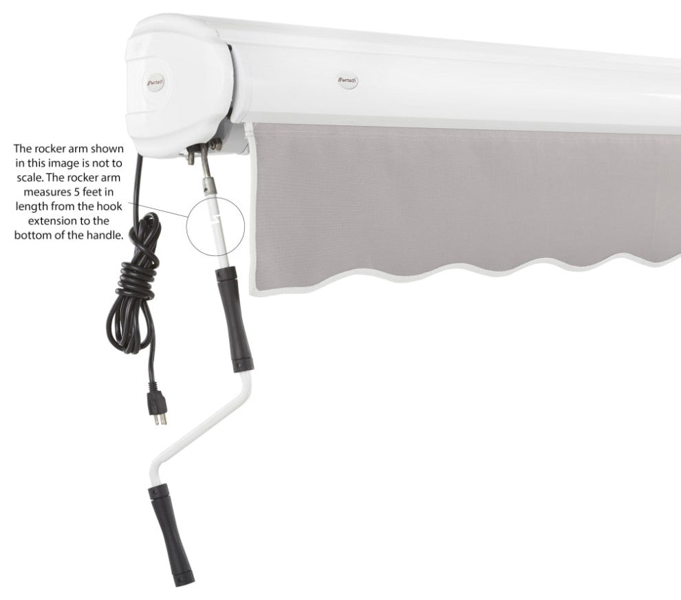 Awntech 18'x10' Full Cassette Left Motor Acrylic Fabric Retractable Awning, Gray