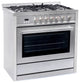 4-Piece, 36" Gas Range, 36" Range Hood, 24" Dishwasher and Refrigerator