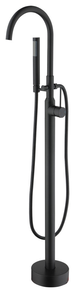 Single Handle Floor Mounted Clawfoot Tub Faucet, Matte Black