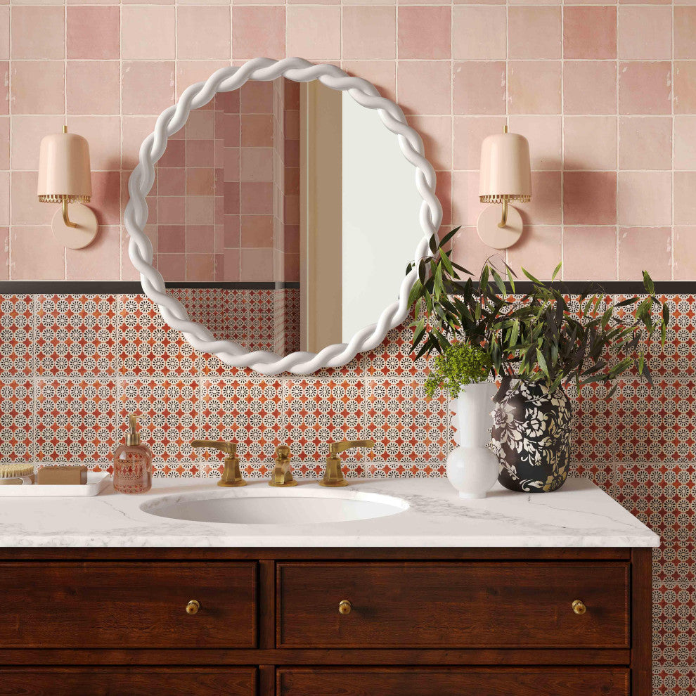 Agnes Cream Round Mirror - Cream