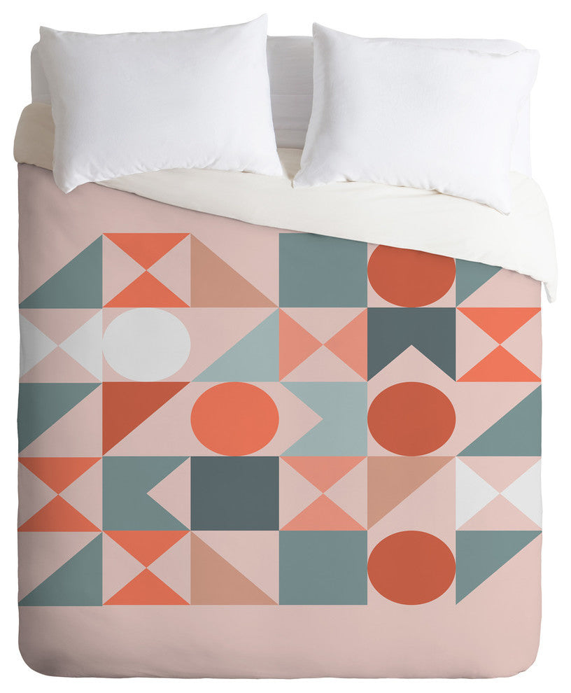 Deny Designs The Old Art Studio Mid Century Modern Geometric 06 Duvet Cover Set