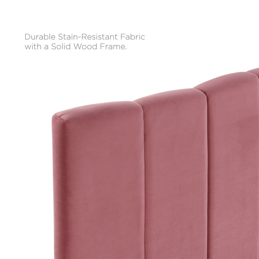 Tufted Headboard, Full Queen Size, Velvet, Pink, Modern Contemporary, Bedroom