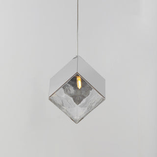 ET2 E24681 Ice Cube 8"W LED Mini Pendant - Polished Chrome / Clear
