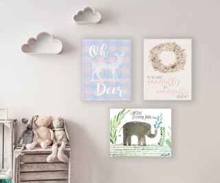 "Grow Strong Little Elephant" 10x15, Wall Plaque Art