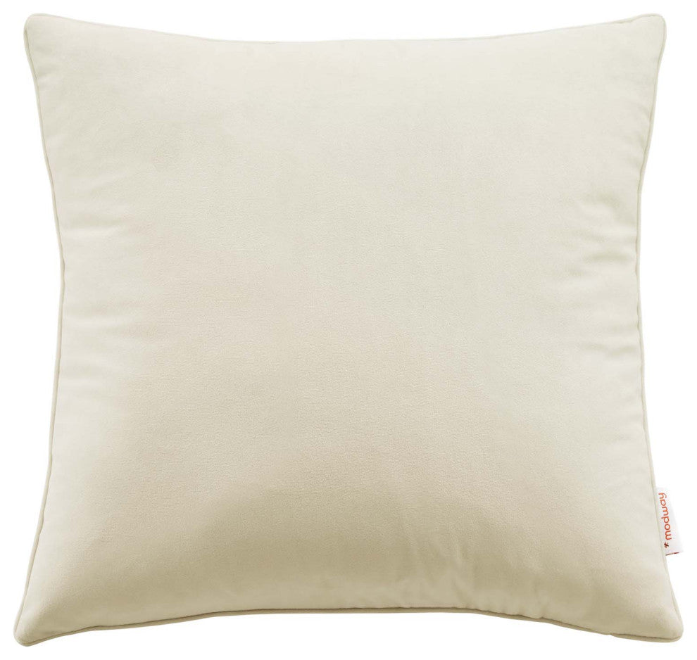 Enhance 20" Performance Velvet Throw Pillow EEI-4699-IVO