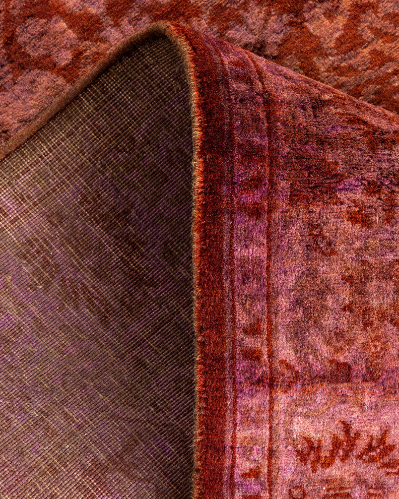 Fine Vibrance, One-of-a-Kind Hand-Knotted Runner Rug Red, 2' 6" x 8' 6"