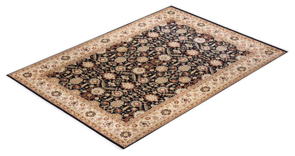Pimpri, One-of-a-Kind Hand-Knotted Area Rug Black, 9'0"x12'5"