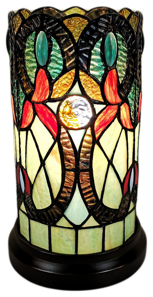 Tiffany Style Vintage Accent Table Lamp, 11" Tall