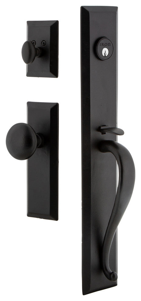 Ageless Iron Keep 1-Piece Dummy Handleset With Grip, Keep Plate and Keep Knob