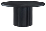 Belinda Beech Wood Dining Table, Black, 59"Wx59"Dx30" H