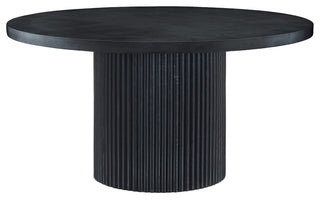 Belinda Beech Wood Dining Table, Black, 59"Wx59"Dx30" H