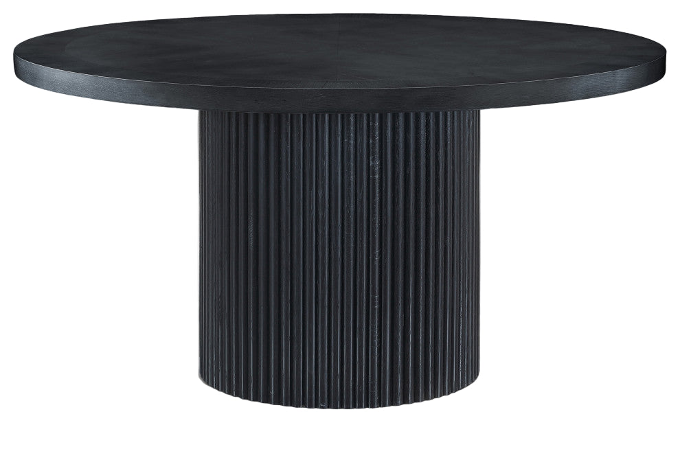 Belinda Beech Wood Dining Table, Black, 59"Wx59"Dx30" H