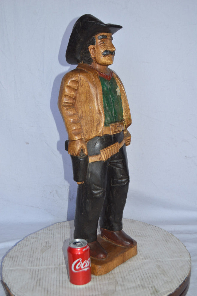 Sheriff Made of Wood Statue - Size: 6"L x 9"W x 30"H.