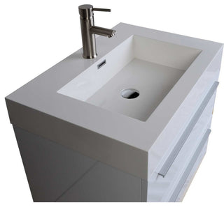 ConceptBaths 27" Single Bath Vanity Set, High Gloss White