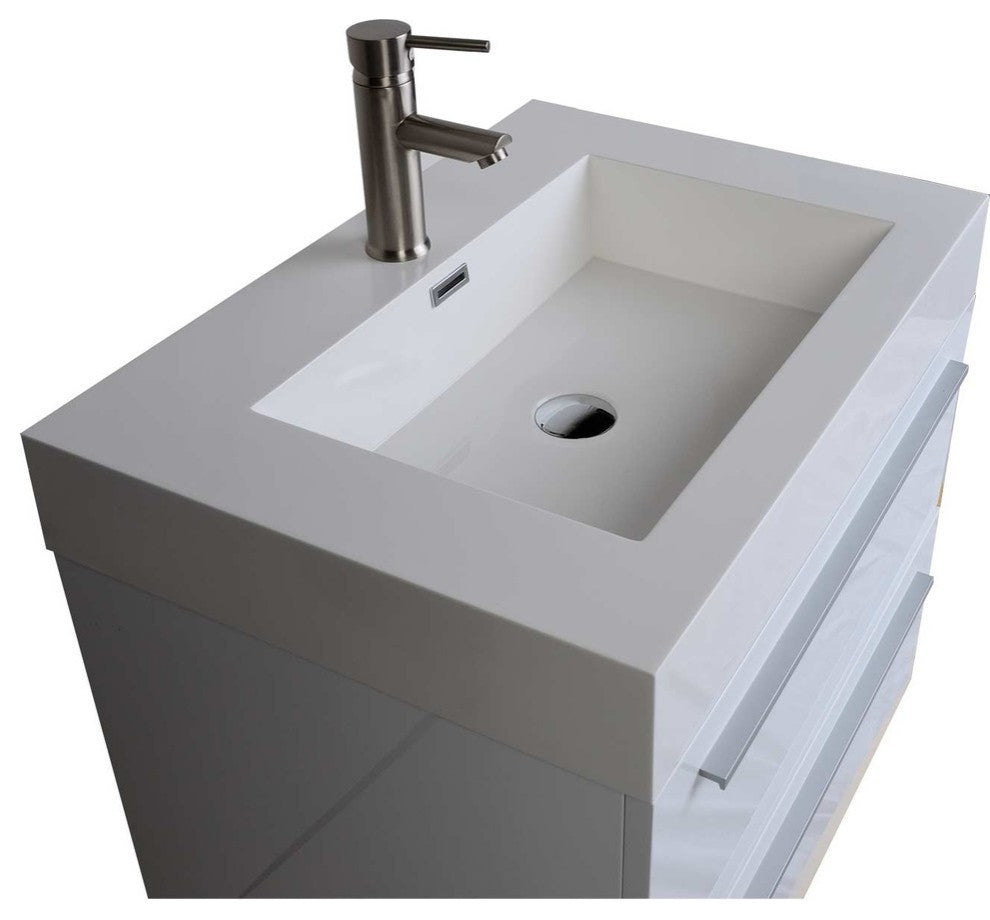 ConceptBaths 27" Single Bath Vanity Set, High Gloss White