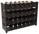 24-Bottle Mini Scalloped Wine Rack, Redwood, Black + Satin