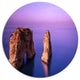Rawsha Rock On Sunset, Seashore Disc Metal Artwork, 11"