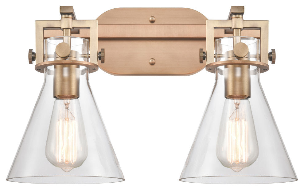 Innovations Lighting 411-2W-BB-7CL Newton Cone 2 Light 17" Bath Vanity Light