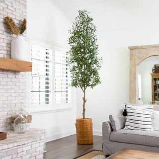 Lifestyle shot: product shown in interior setting with multiple trees/decor.