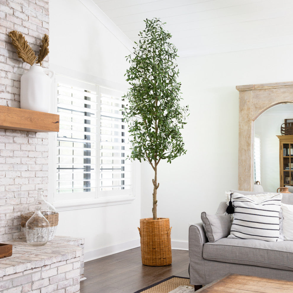 Lifestyle shot: product shown in interior setting with multiple trees/decor.