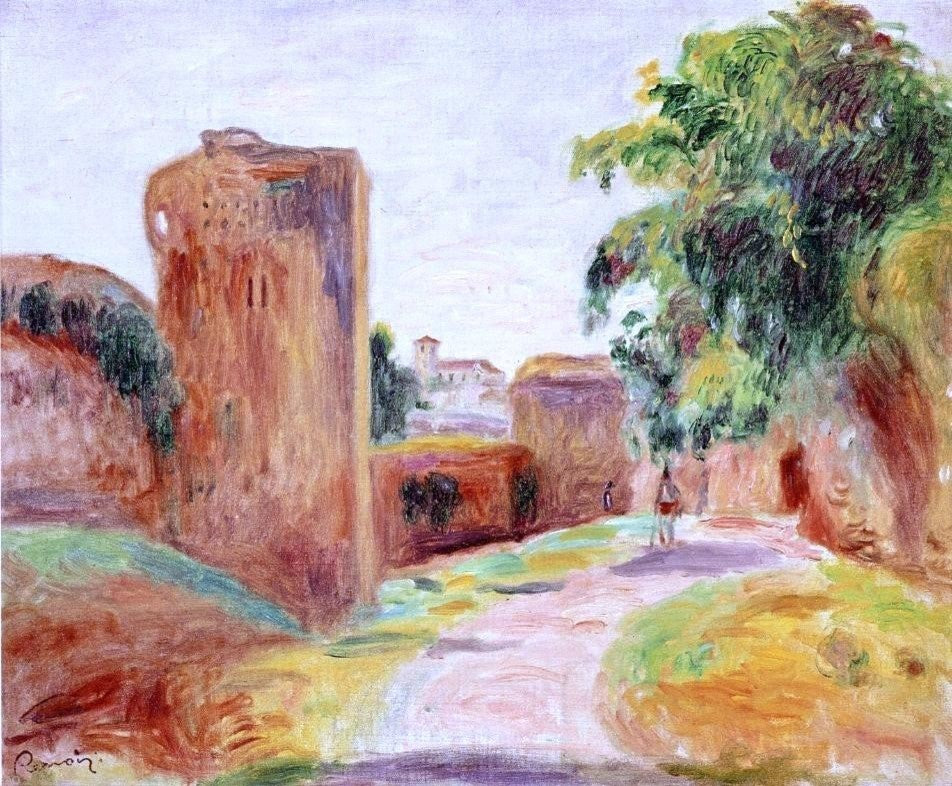 Pierre Auguste Renoir Walls in Spain, 20"x25" Gallery Wrapped Canvas Print