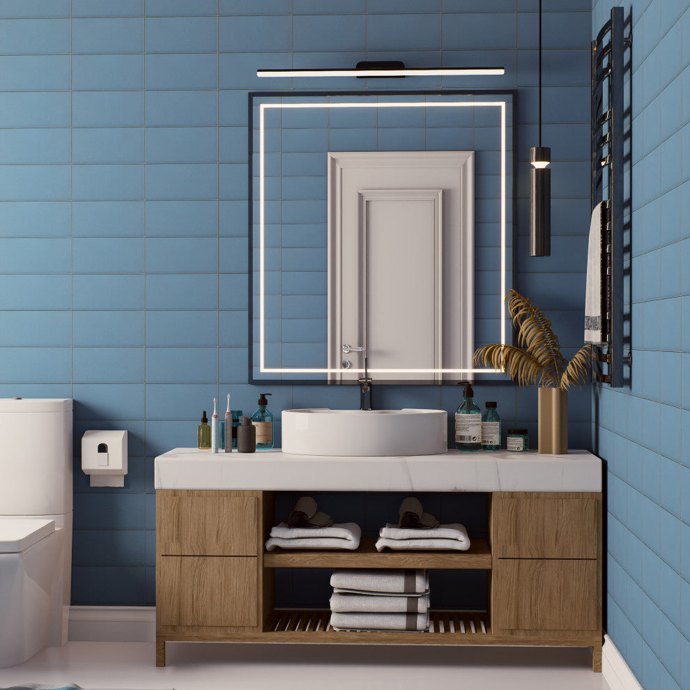Piscina Brick Matte Blue Porcelain Floor and Wall Tile