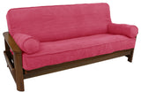 Solid Microsuede Full Futon Cover Set, Bery Berry