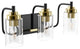 Industrial Metallic Cylinder Transparent Glass Shade Vanity Lighting, 3-Light