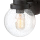 1-Light Sandy Black Seeded Globe Outdoor Wall Lamp, Set of 2, Sandy Black, 10"
