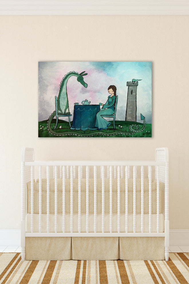 "Tea With a Dragon" Painting Print on Wrapped Canvas