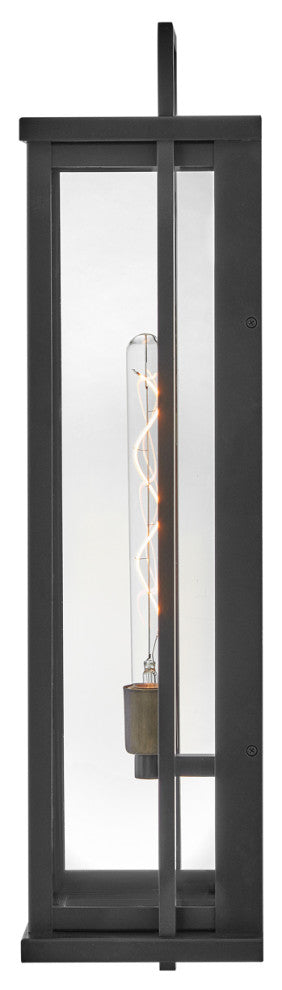 Hinkley Langston Tall Outdoor Wall Mount Lantern, Black + Burnished Bronze