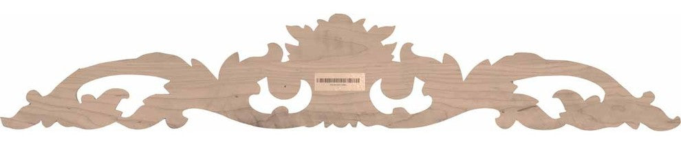36 1/2"W x 6 1/4"H x 1"D Large Green Leaf Center with Scrolls, Alder
