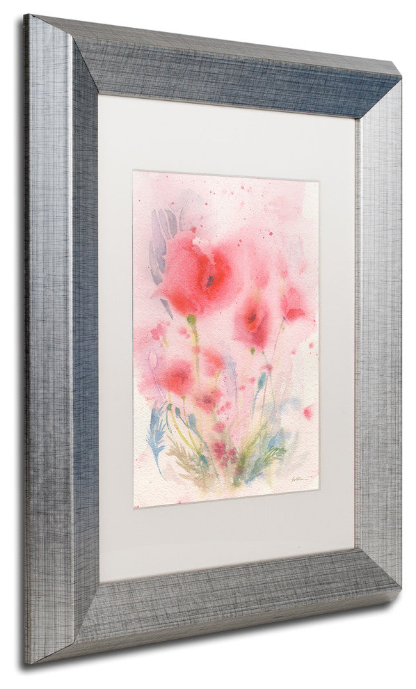 Sheila Golden 'Pink Reverie' Matted Framed Art, Silver Frame, White, 14x11