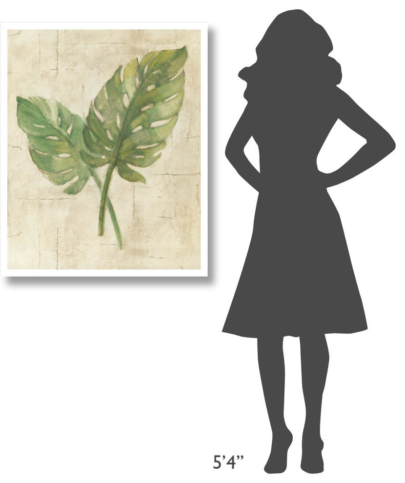 "Monstera Leaves Neutral Crop" Digital Paper Print by Albena Hristova, 30"x37"