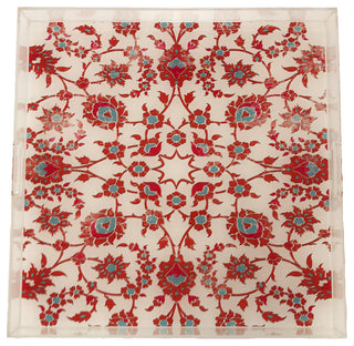 Bosphorus Red Turq 18"x18" Acrylic Tray