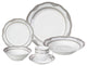 24 Piece Fine Wavy Edge Porcelain Dinnerware Set, Amelia design, Victoria