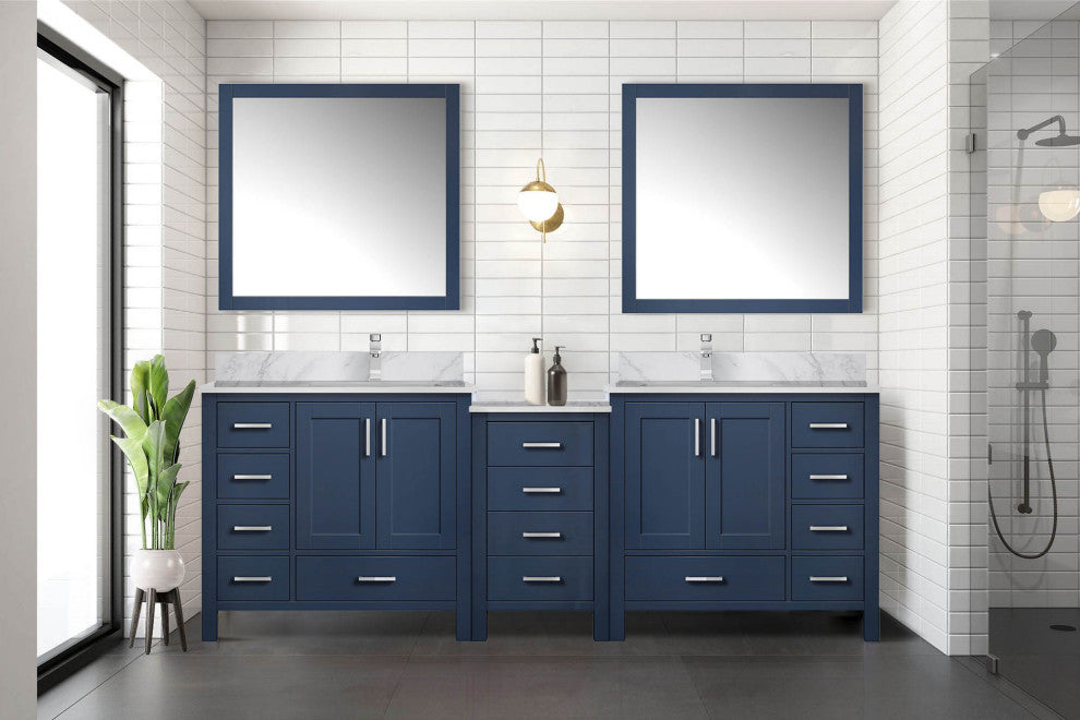 Lexora Coraline Double Bath Vanity Navy Blue 92 Vanity With Countertop