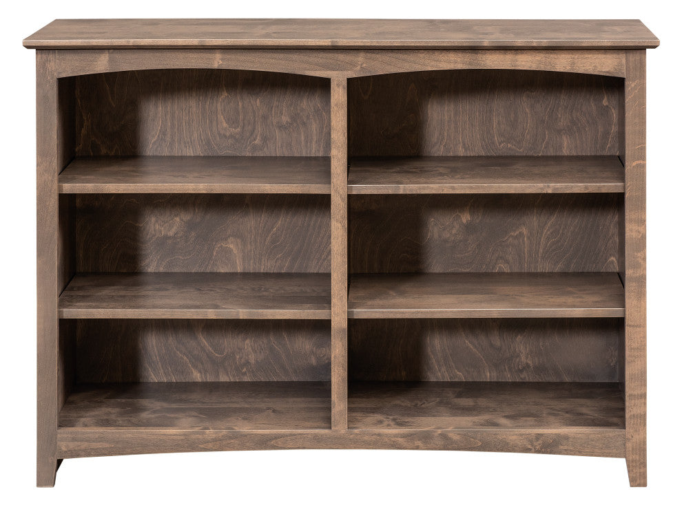 Solid Wood Six Shelf Bookcase, Sandy Gray