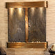 Aspen Falls Wall Fountain, Rustic Copper, Multi Color Slate, Round Frame