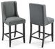 Baron Counter Stool Upholstered Fabric Set of 2 - Gray