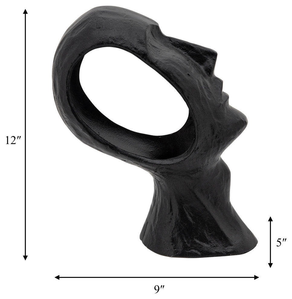 11" Metal Face Deco, Black